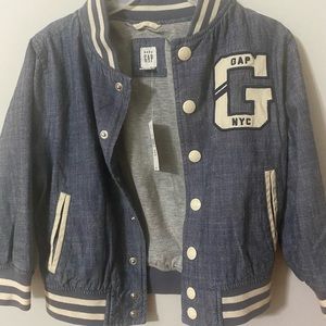 Gap varsity toddler chambray jacket